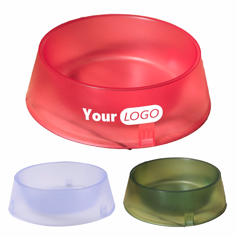 Plastic Anti Slip Semi Transparent Large Capacity Cat Bowl