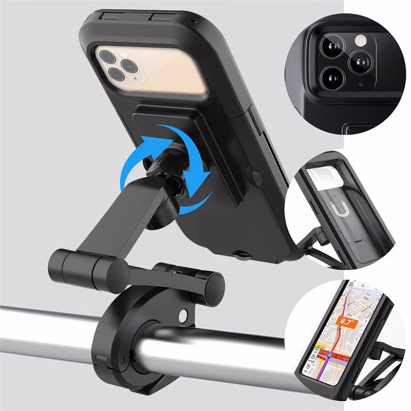 Motorcycle Bike Phone Mount Waterproof Mobile Box Case