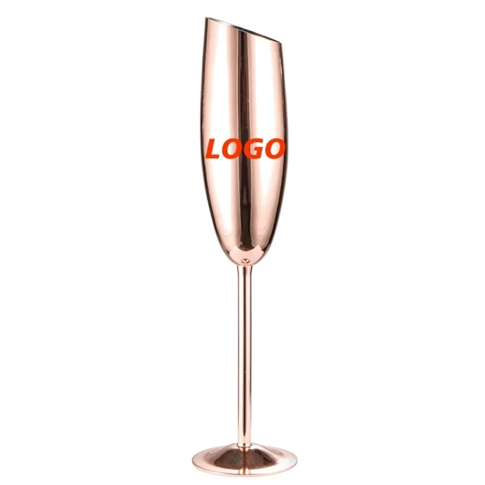 Custom 7 oz Stainless Steel Champagne Flute Glasses 1