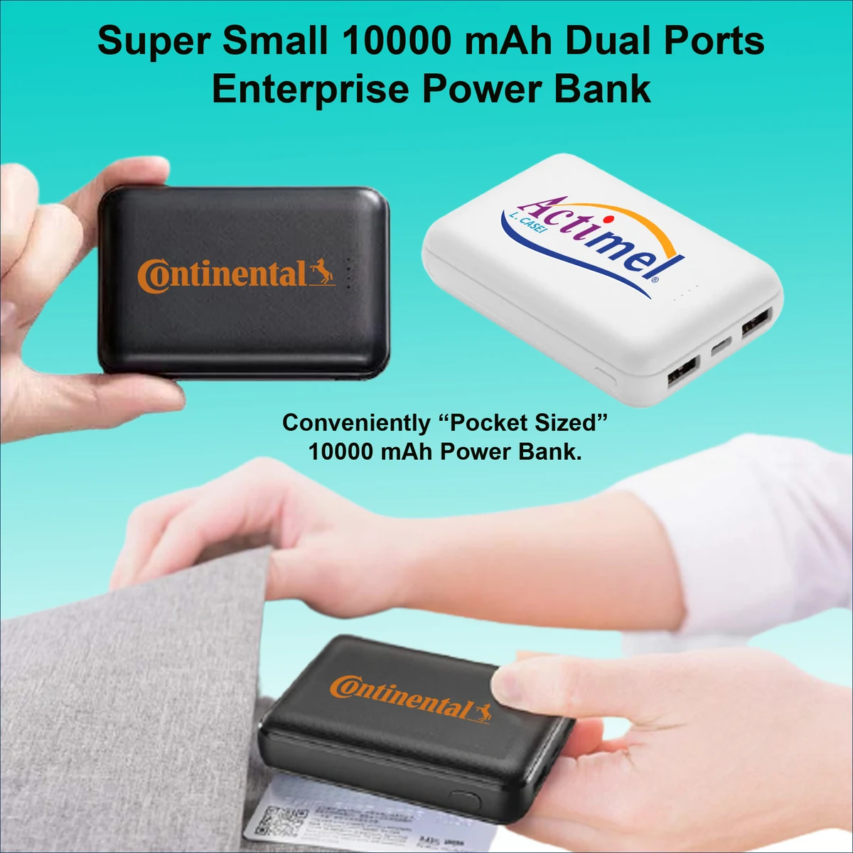 Pocket Sized 10000 mAh Enterprise Power Bank - Dual Ports 1