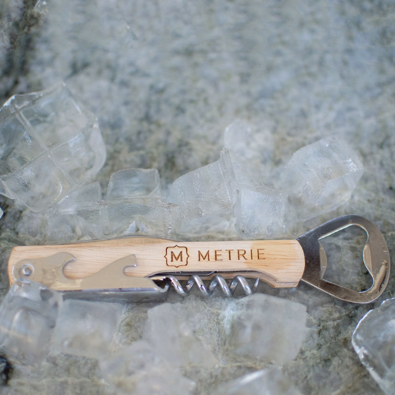 Wood Bottle Opener: Bottle Opener/Corkscrew Combo