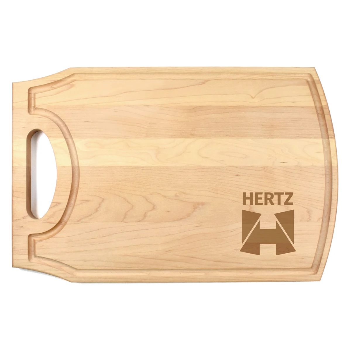 10 1/2" x 16" x 3/4" Maple Cutting Board with Handle & Juice Groove 1