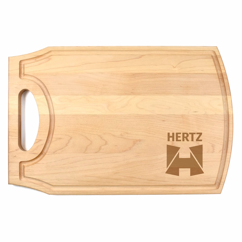 10 1/2" x 16" x 3/4" Maple Cutting Board with Handle & Juice Groove