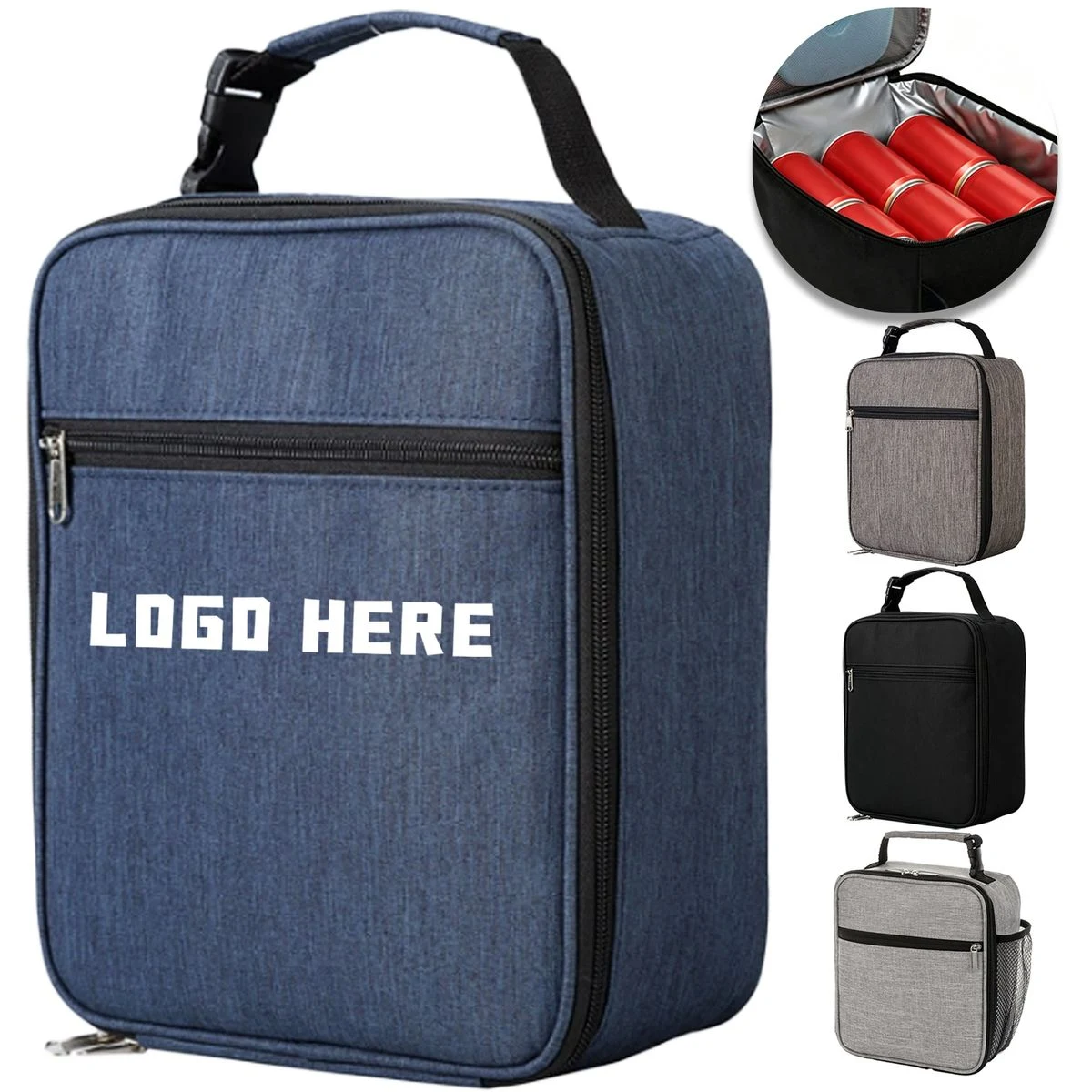 10" Oxford Fabric Insulated Lunch Bag With Handles 1