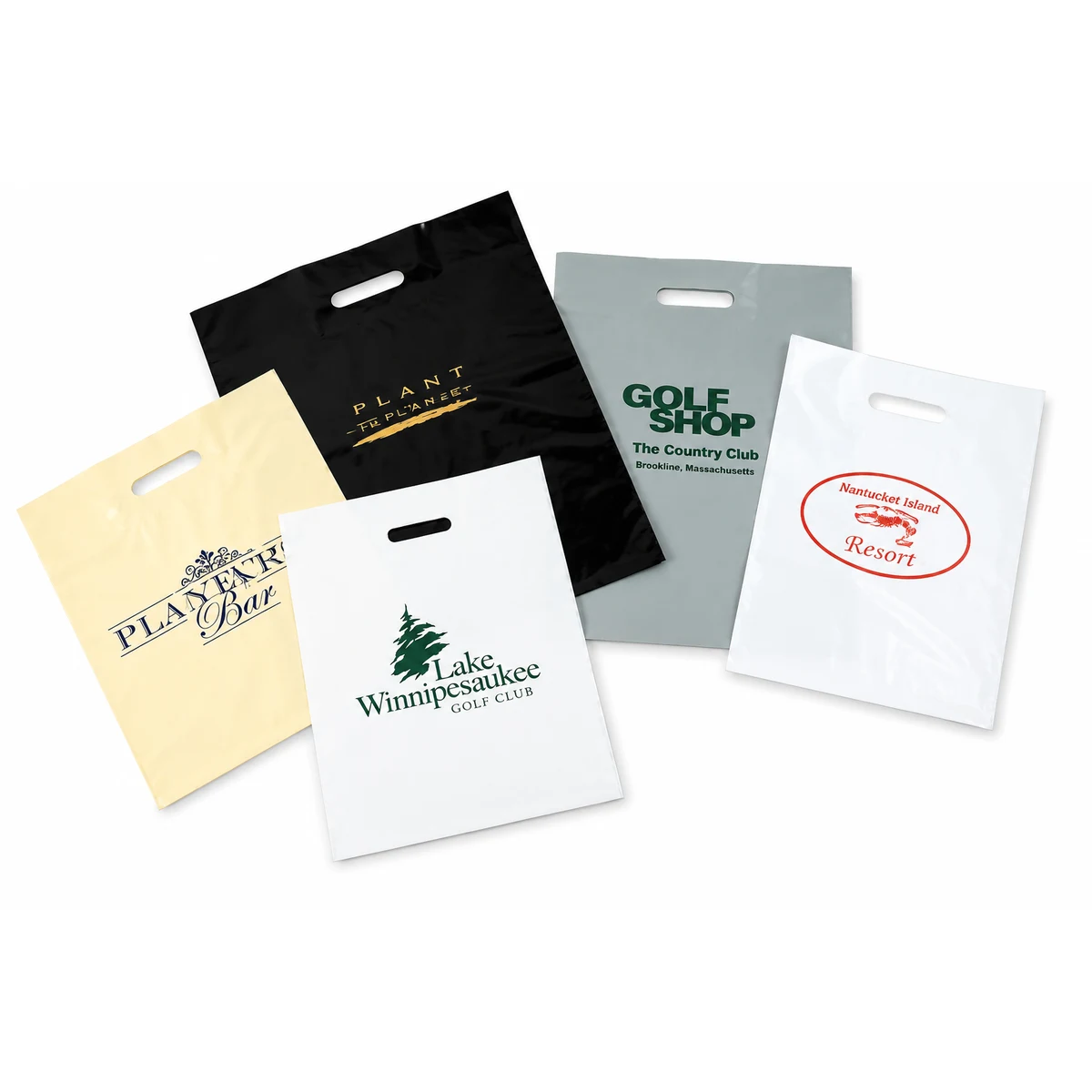 Patch Handle Plastic Bag - Hot Stamped 1