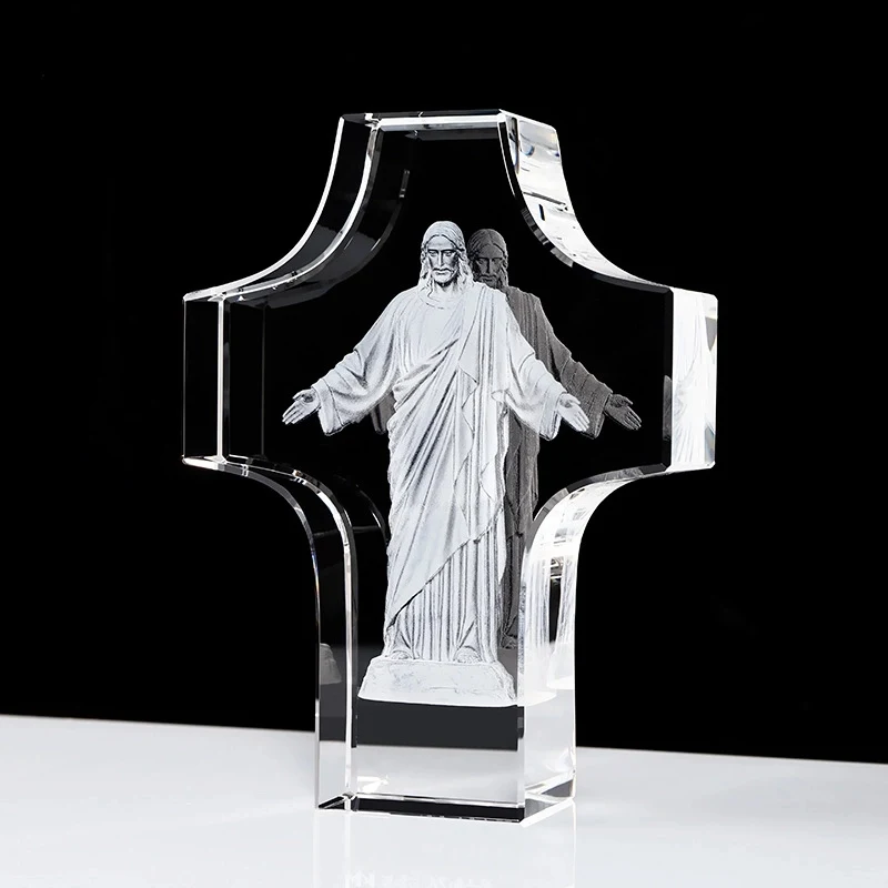 Engraved Crystal Glass Cross 1