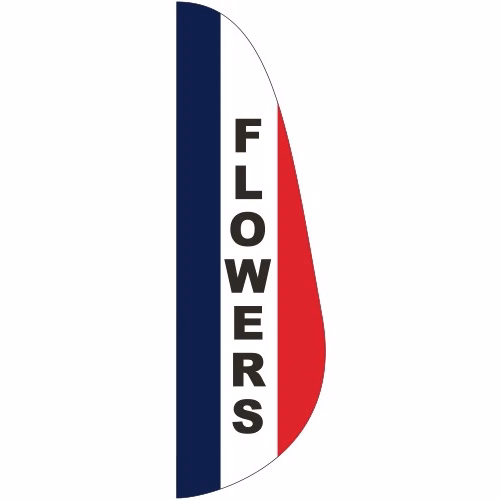 "FLOWERS" 3' x 10' Message Feather Flag