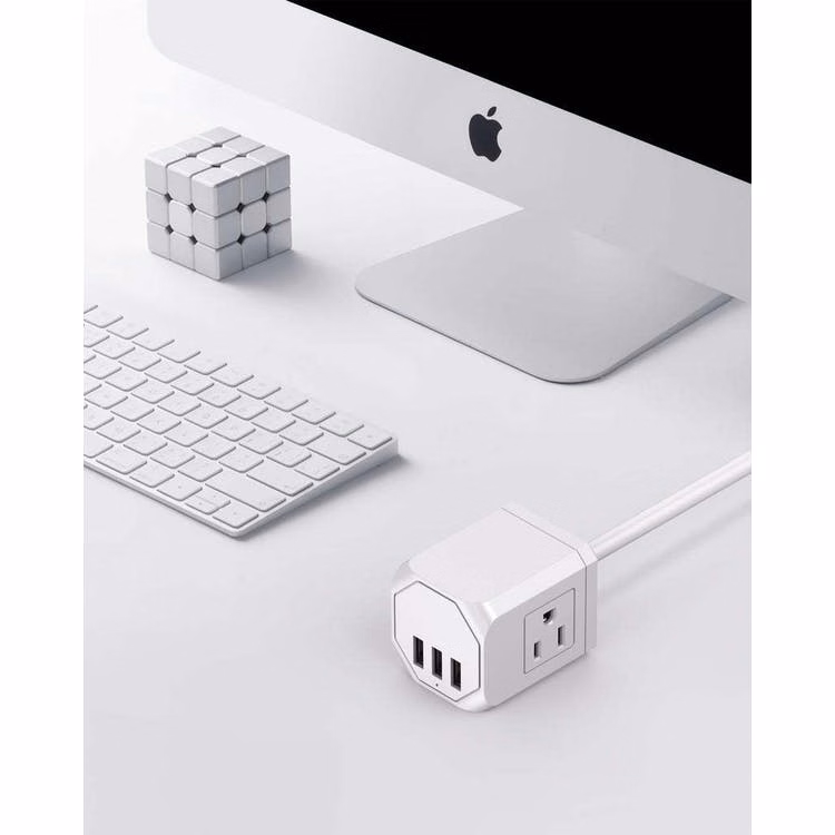 3 Wall Outlets with 3 USB Ports - 5' cord