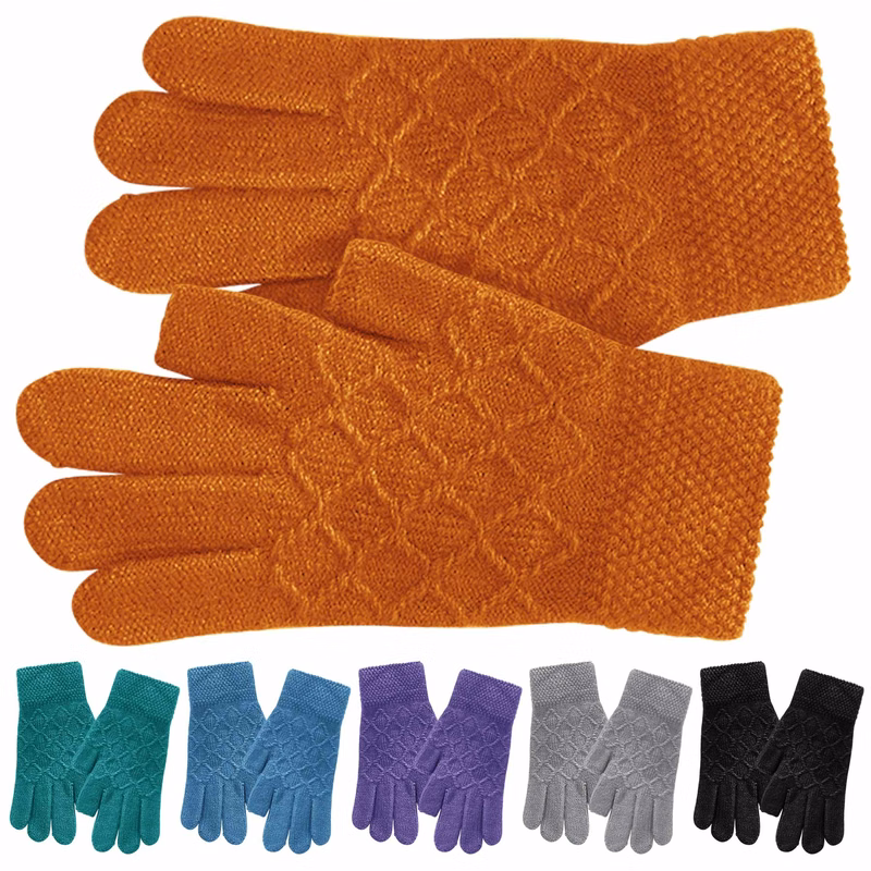 Two-Fingerless Knit Gloves