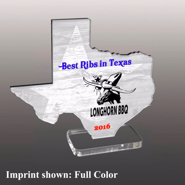 State of Texas Shaped Acrylic Award - Full Color