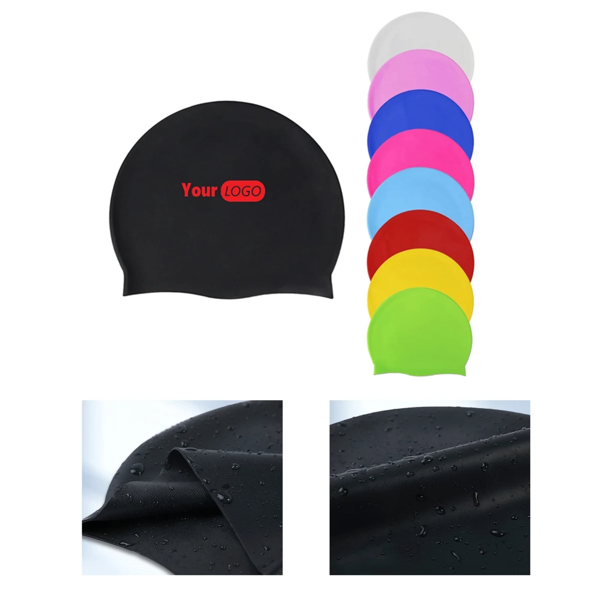 Comfortable and Waterproof Silicone Swimming Cap 1