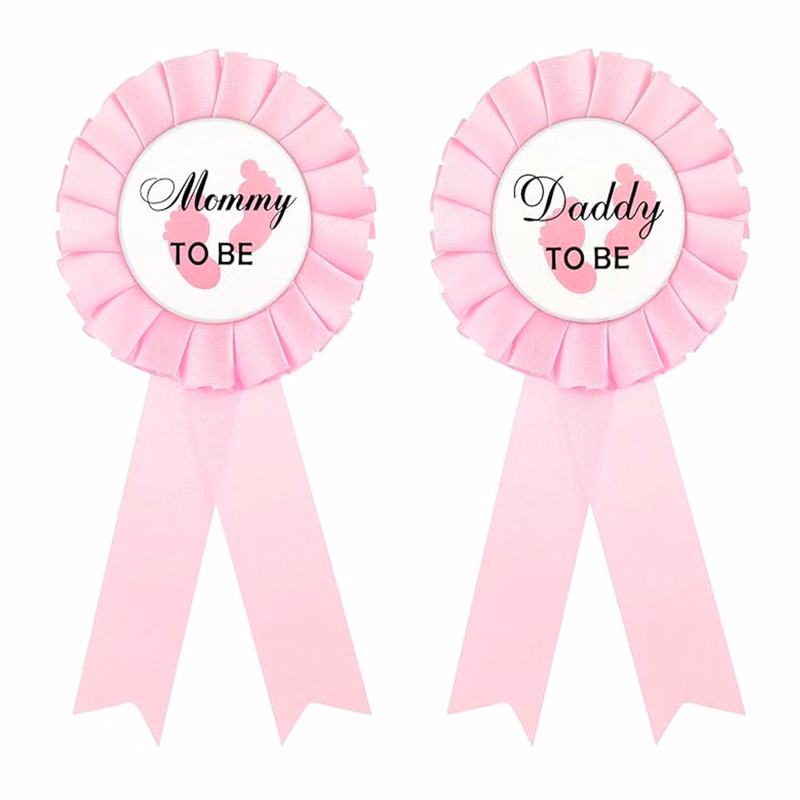 Gender Keeper Rosette Buttons With Ribbon Decorations