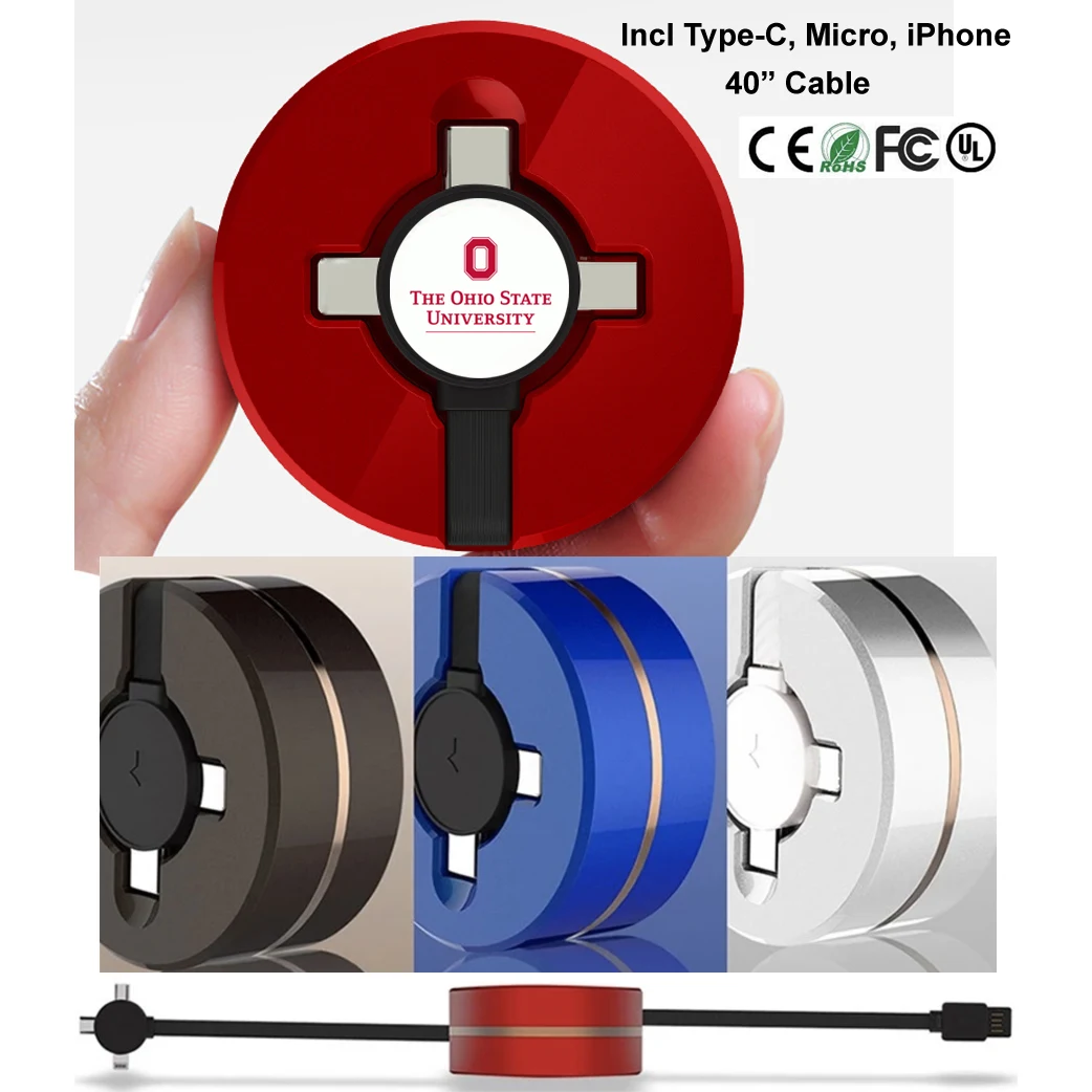 3-In-1 Retractable USB Charging Data Cable Set 1