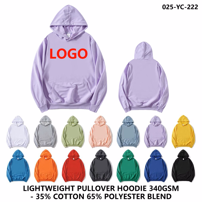 Unisex Custom Logo Lightweight Terry Hoodie ?C Pullover Style