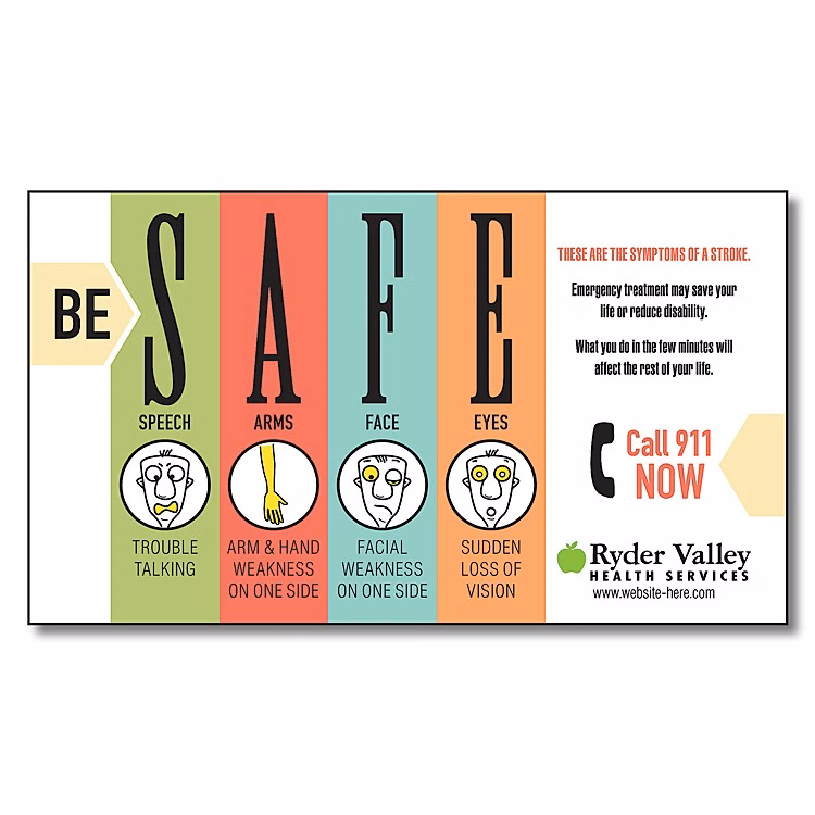 Health Business Card Magnet - 3.5x2 (Square Corners) - 25 mil.