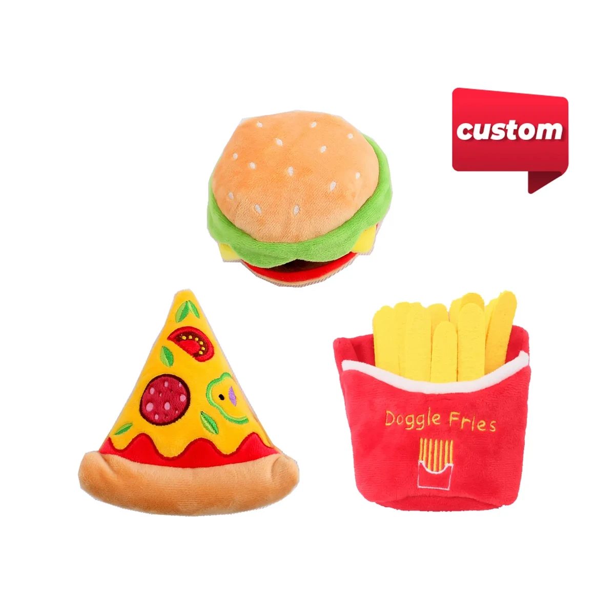 Custom Squeaky Food Shape Pet Toys 1