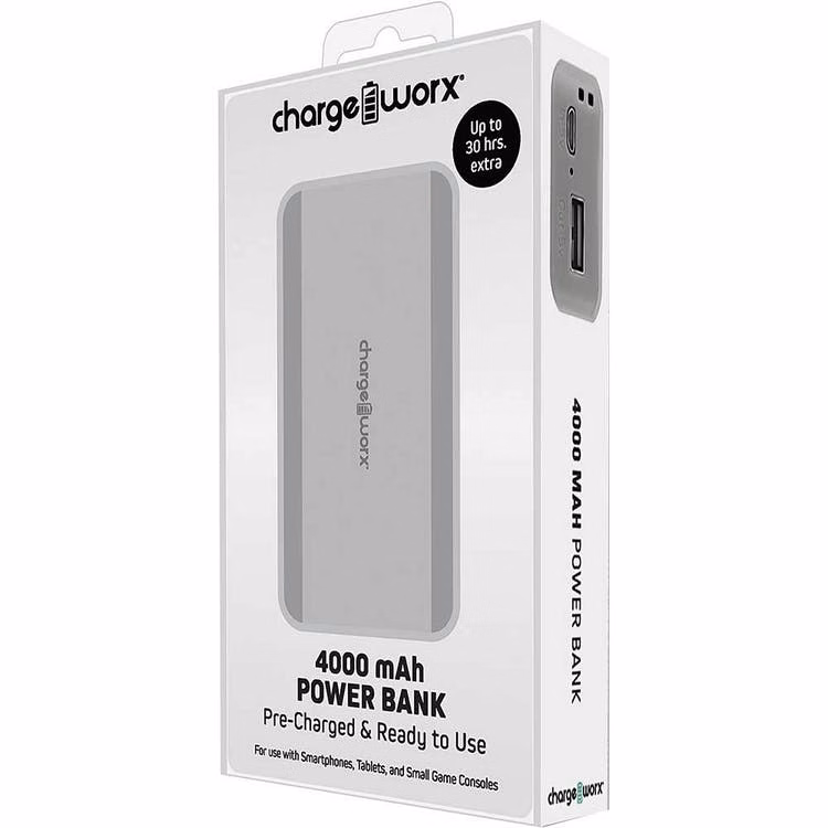 4000 mAh Power Banks - Silver Pre-Charged