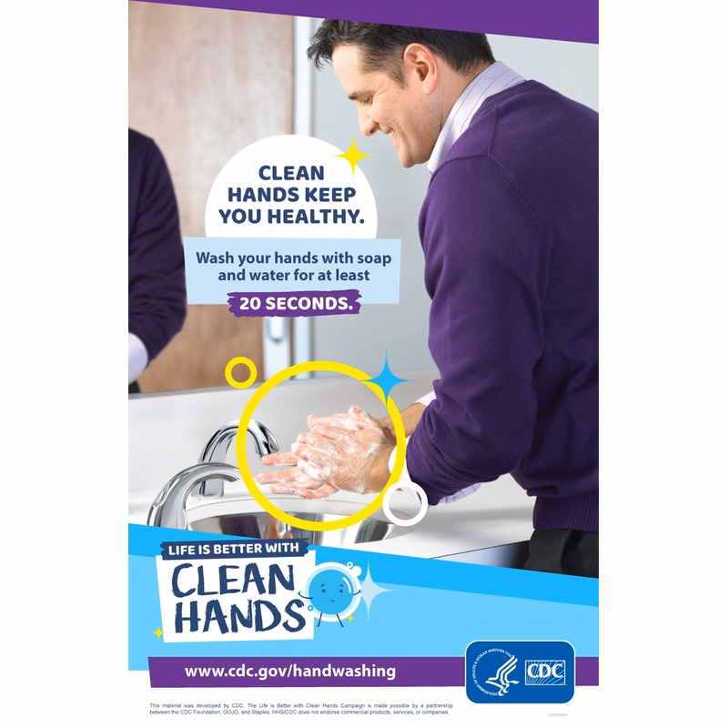 CDC Approved Stock Posters | Hand washing series (11x17)