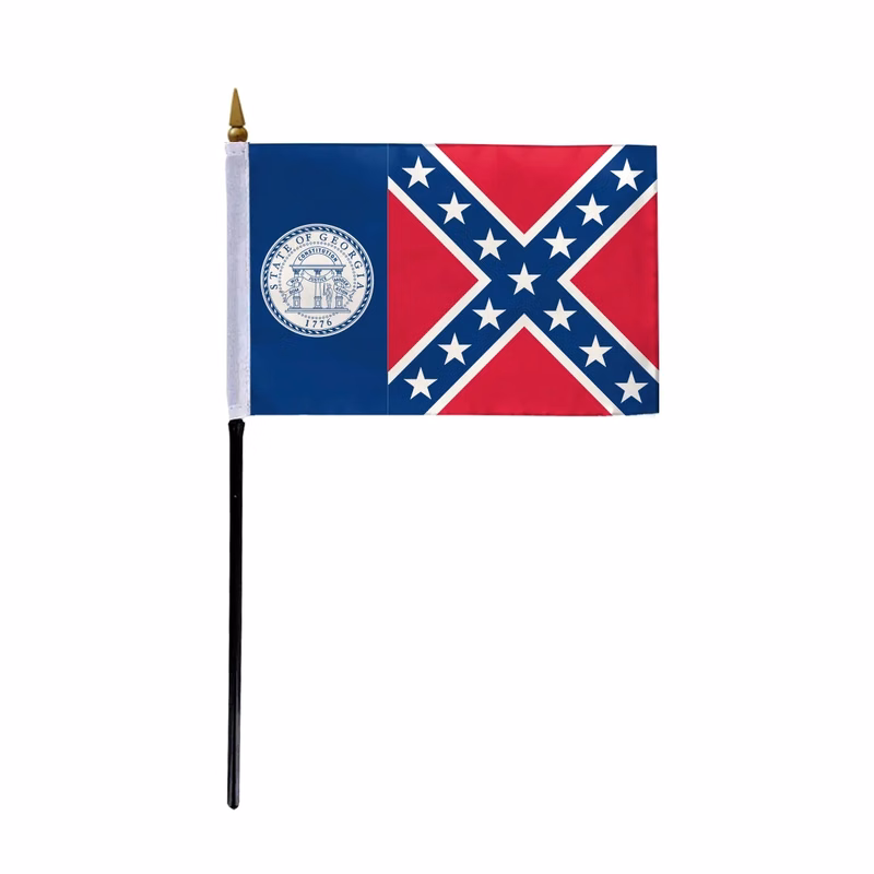 4"x6"/12"x18'' Georgia Until 2001 ePoly Printed Stick Flags