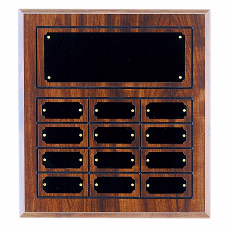 12 Plate Cherry Finish Perpetual Plaques