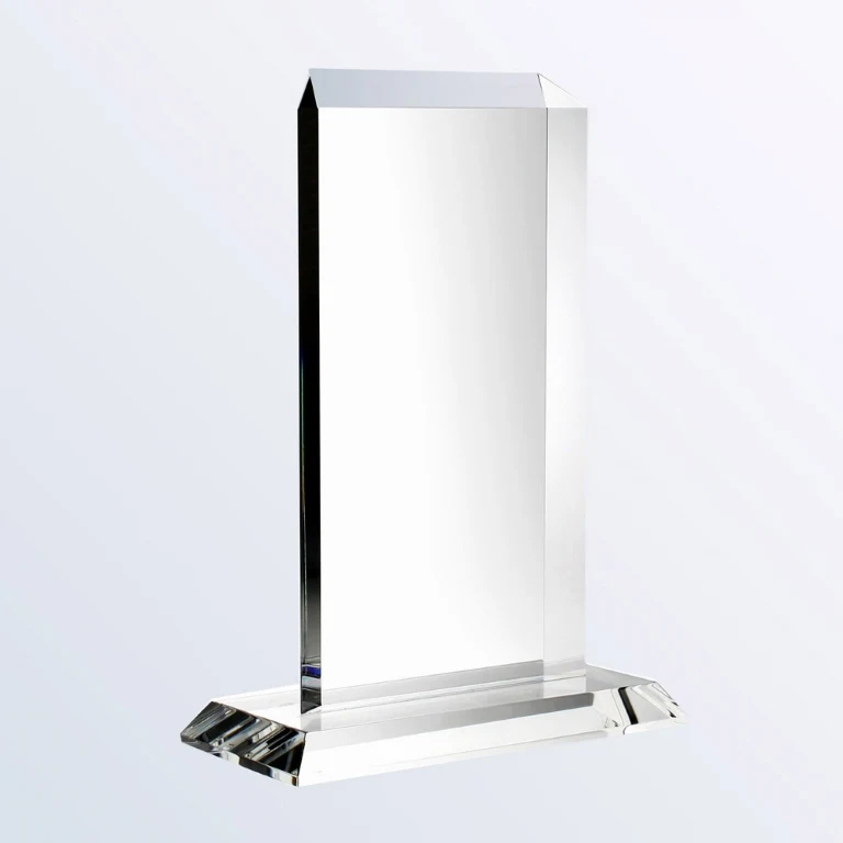Vertical Rectangle Plaque with Base Optic Crystal Award - Small 1