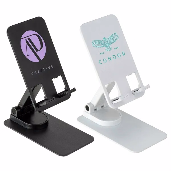 Custom Foldable 360 Rotation Carbon Steel Phone Tablet Stand — Tech Professional Gift