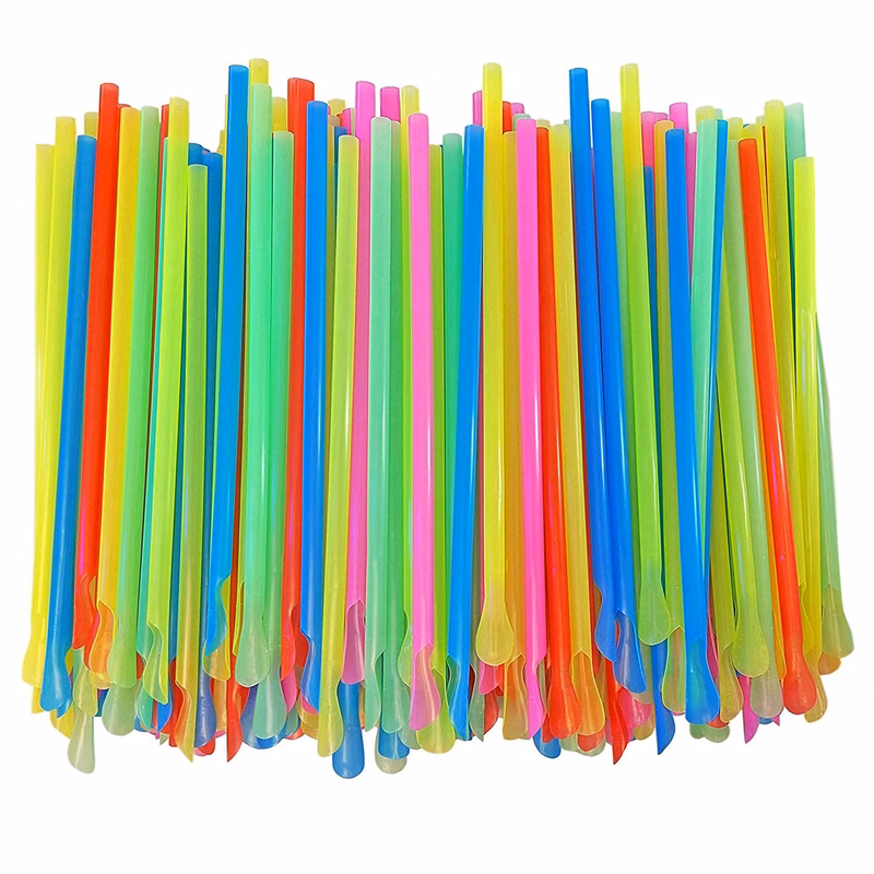 8 Inches Unwrapped Snow Cone Spoon Straw