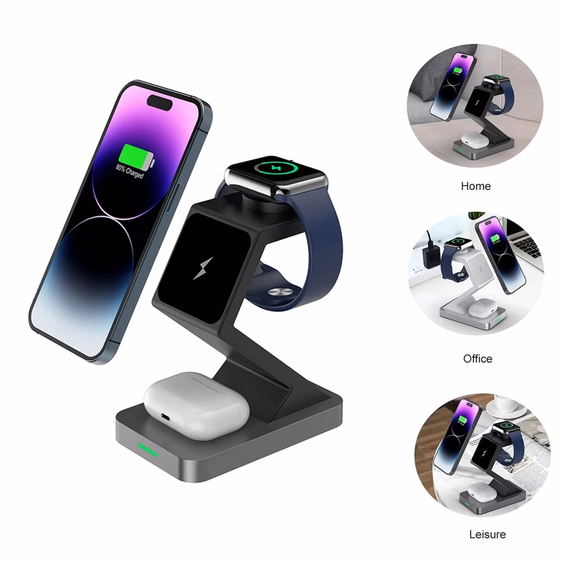 3-in-1 Wireless Mag-Safe Fast Charger Stand