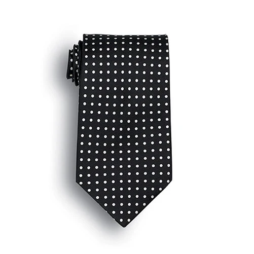 Black Newport Polka Dot Wet Dyed Silk Tie 1