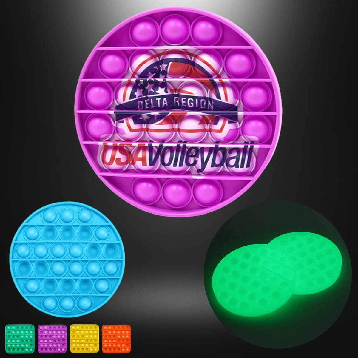 Luminous Pop It Fidget Toy - Circle Full Color 1