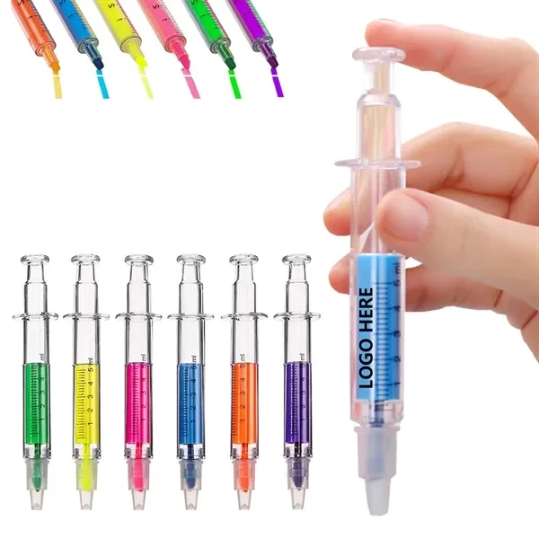 Custom 5.5 Inch Syringe Pen Highlighter Combo — Medical & Healthcare Promotional 1
