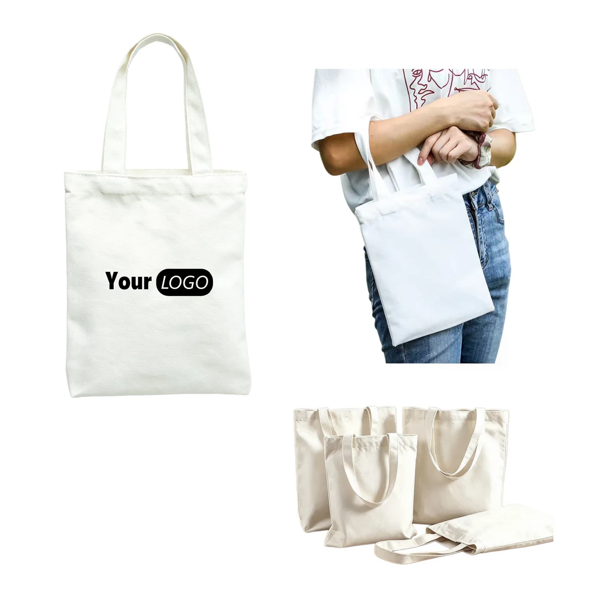 Custom Blank Canvas Tote Bag, custom tote bag with logo imprint 1