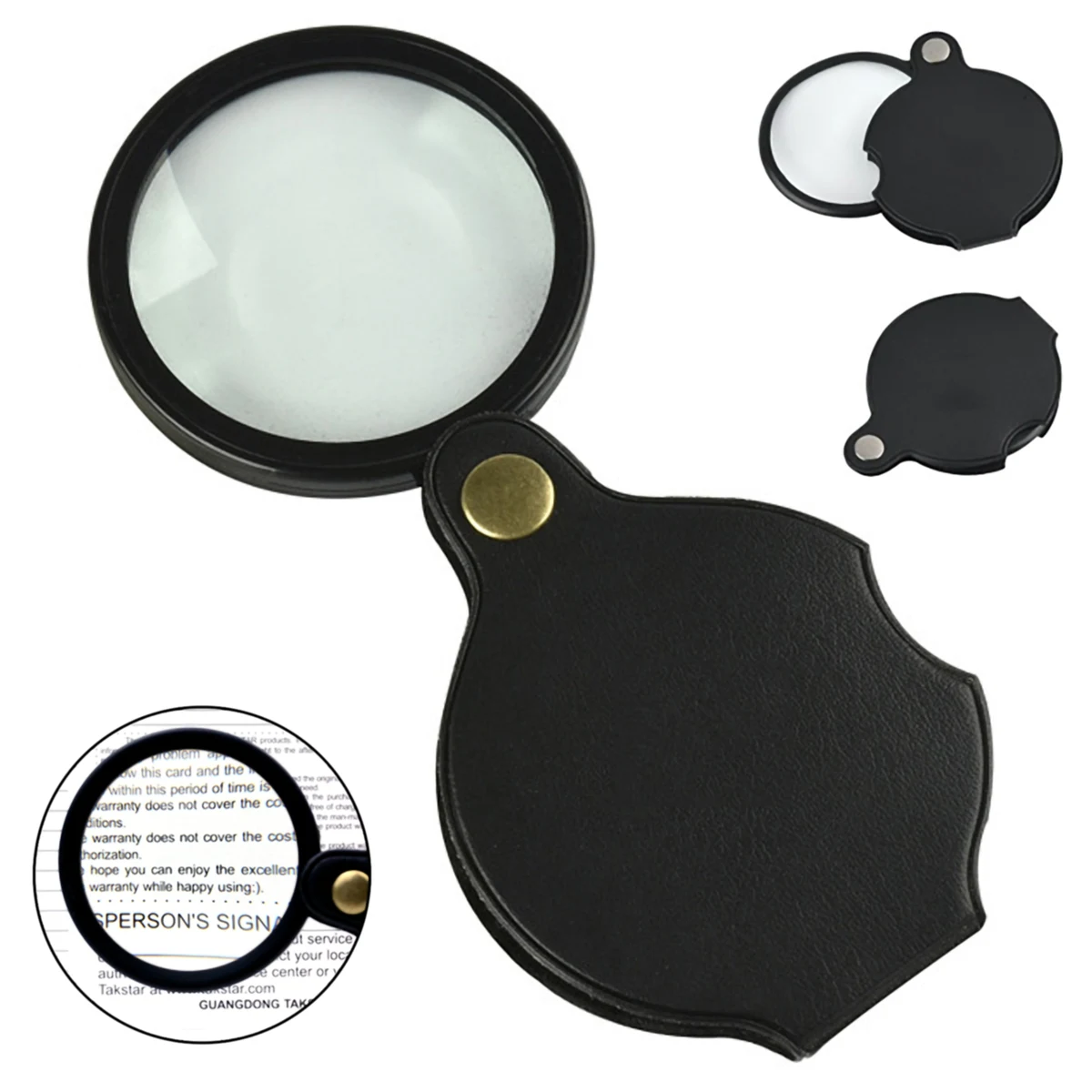Compact Pocket PU Leather Magnifying Glass 1