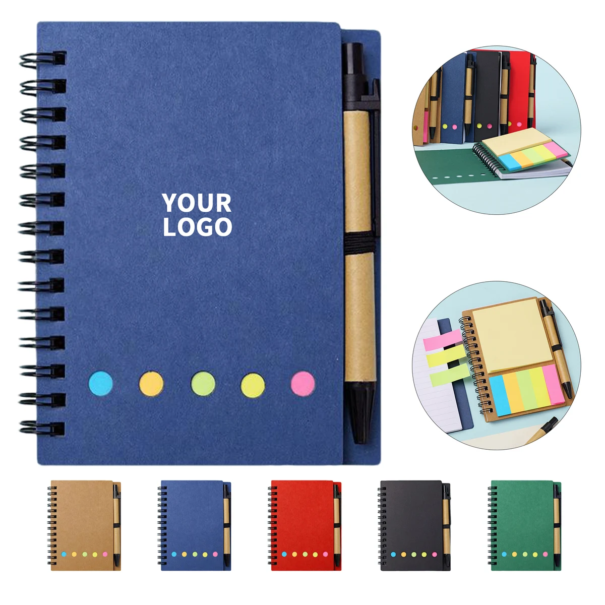 Recycled Spiral Notebook With Pen 5.91" By 4.72" 1
