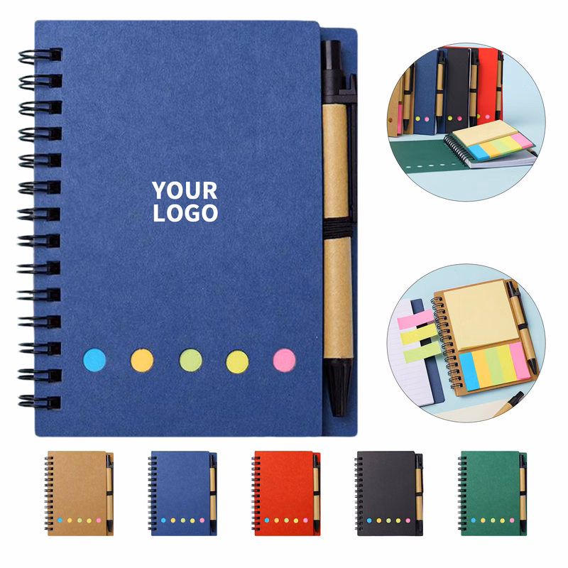 Recycled Spiral Notebook With Pen 5.91" By 4.72"