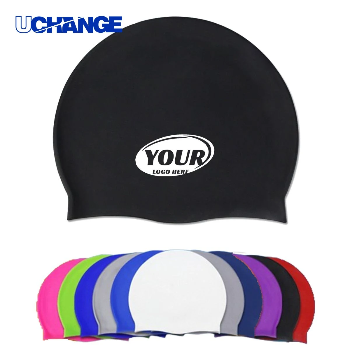 Durable High Elastic Silicone Swim Cap Swim Headwear 1
