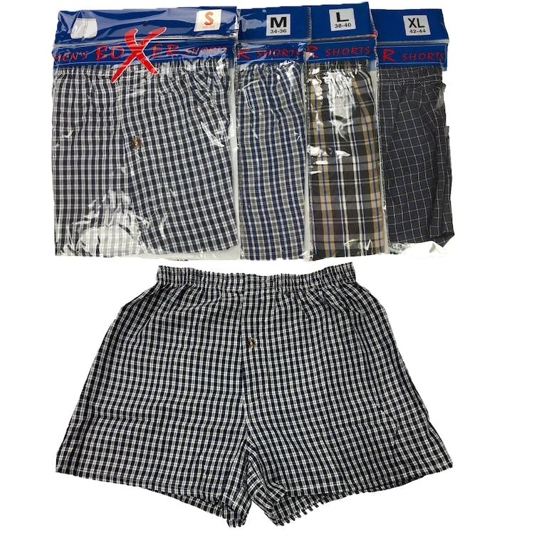 Men's Boxer Shorts - Medium Assorted Plaid 216 Count 1