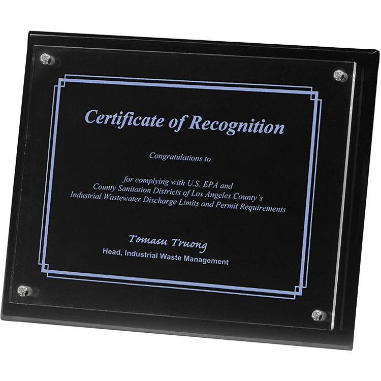 2 Panel Black Radiant Plaque (8"x 10"x 3/4") Screen-Printed 1