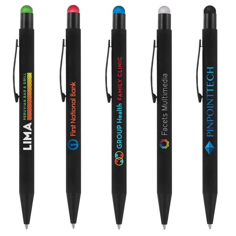 Bold Midnight Softy w/Stylus - - Full Color Metal Pen 1
