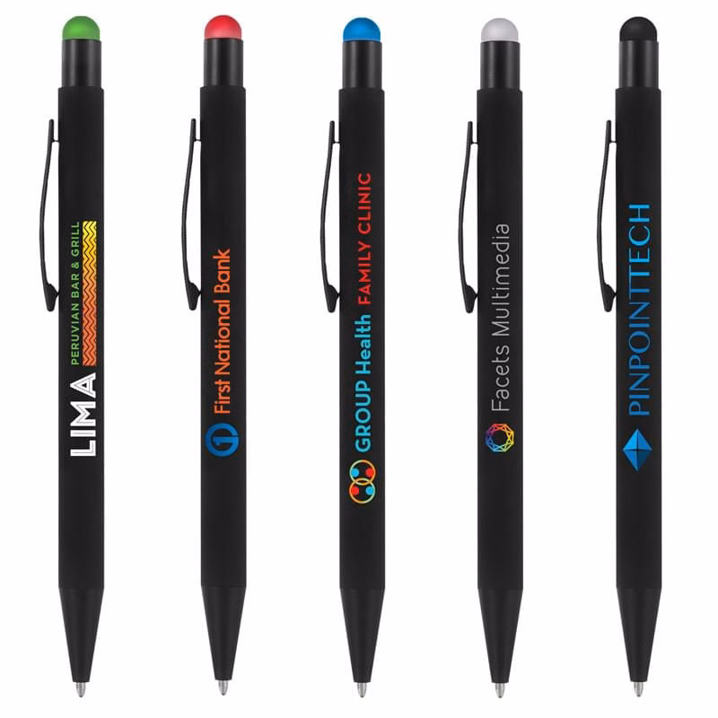 Bold Midnight Softy w/Stylus -   - Full Color Metal Pen