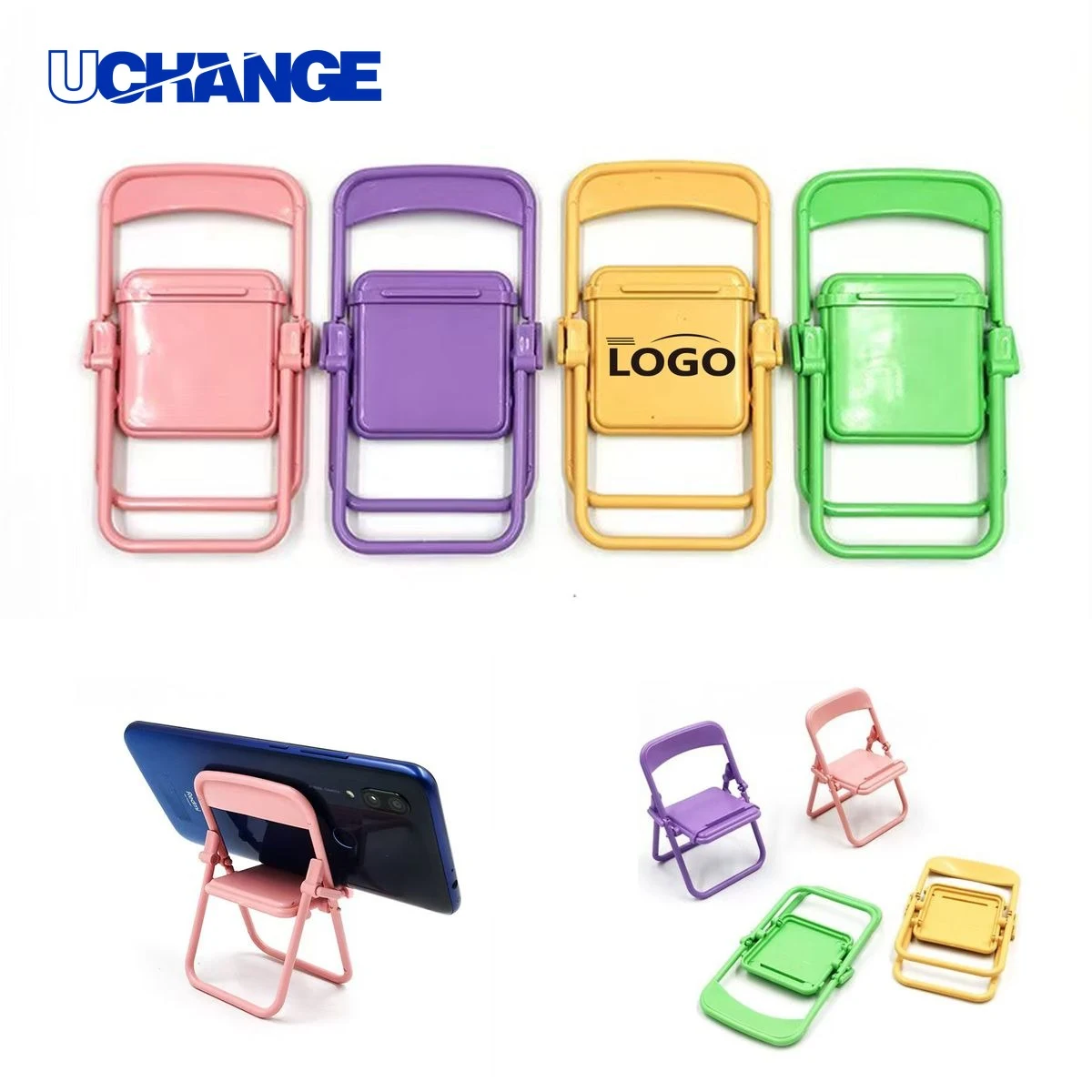 Mini Folding Chair Style Desktop Phone Stand 1