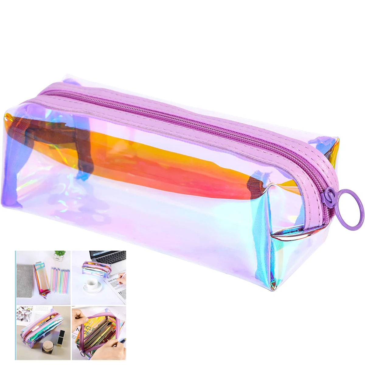 Holographic Clear Makeup Pouch 1