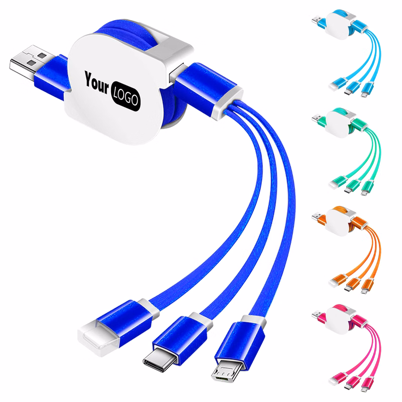 Aluminum 3-In-1 Lanyard Charging Cable For Effortless Charging Anywhere