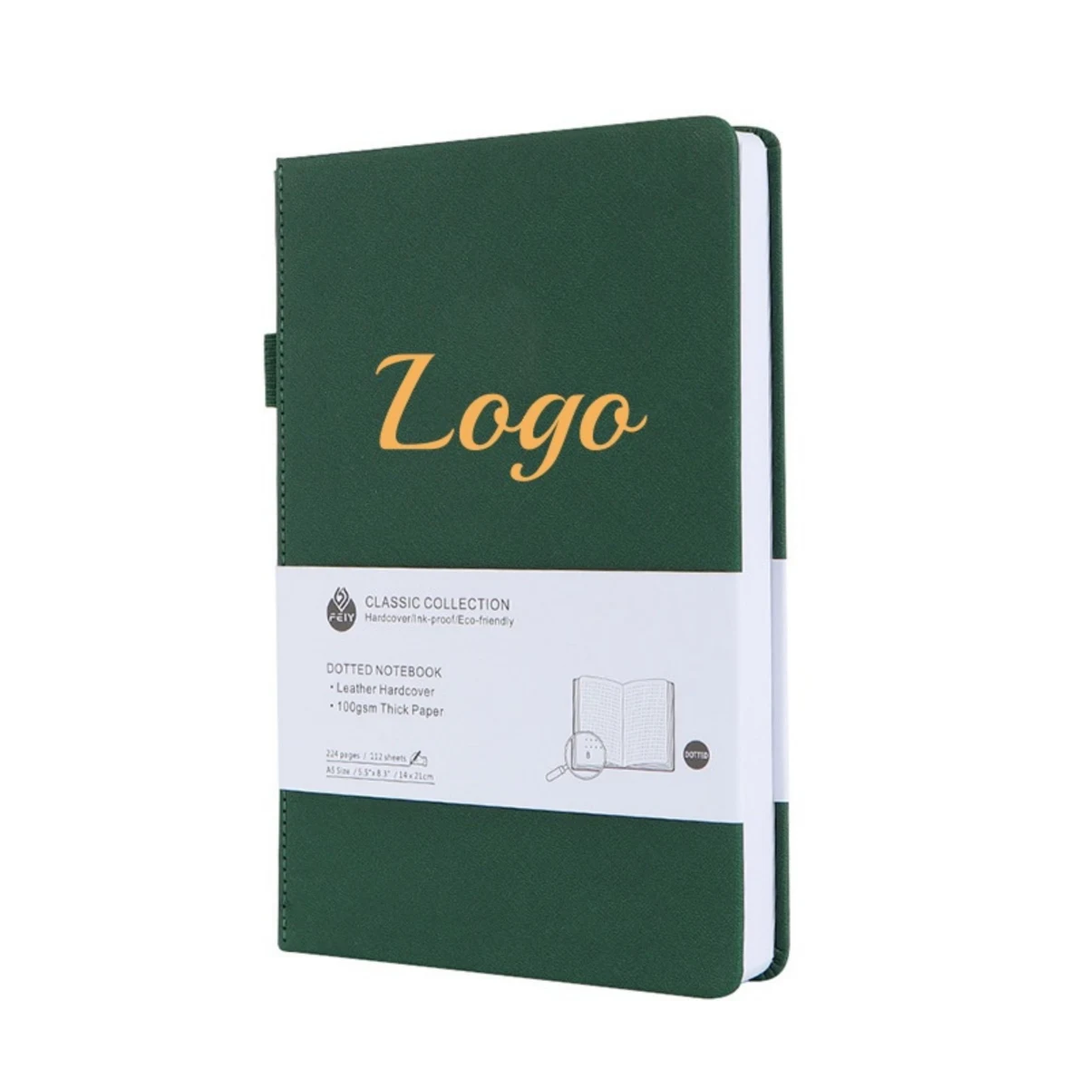 5.9"x8.5" 224 Pages Classic Notebook With Pen Loop 1