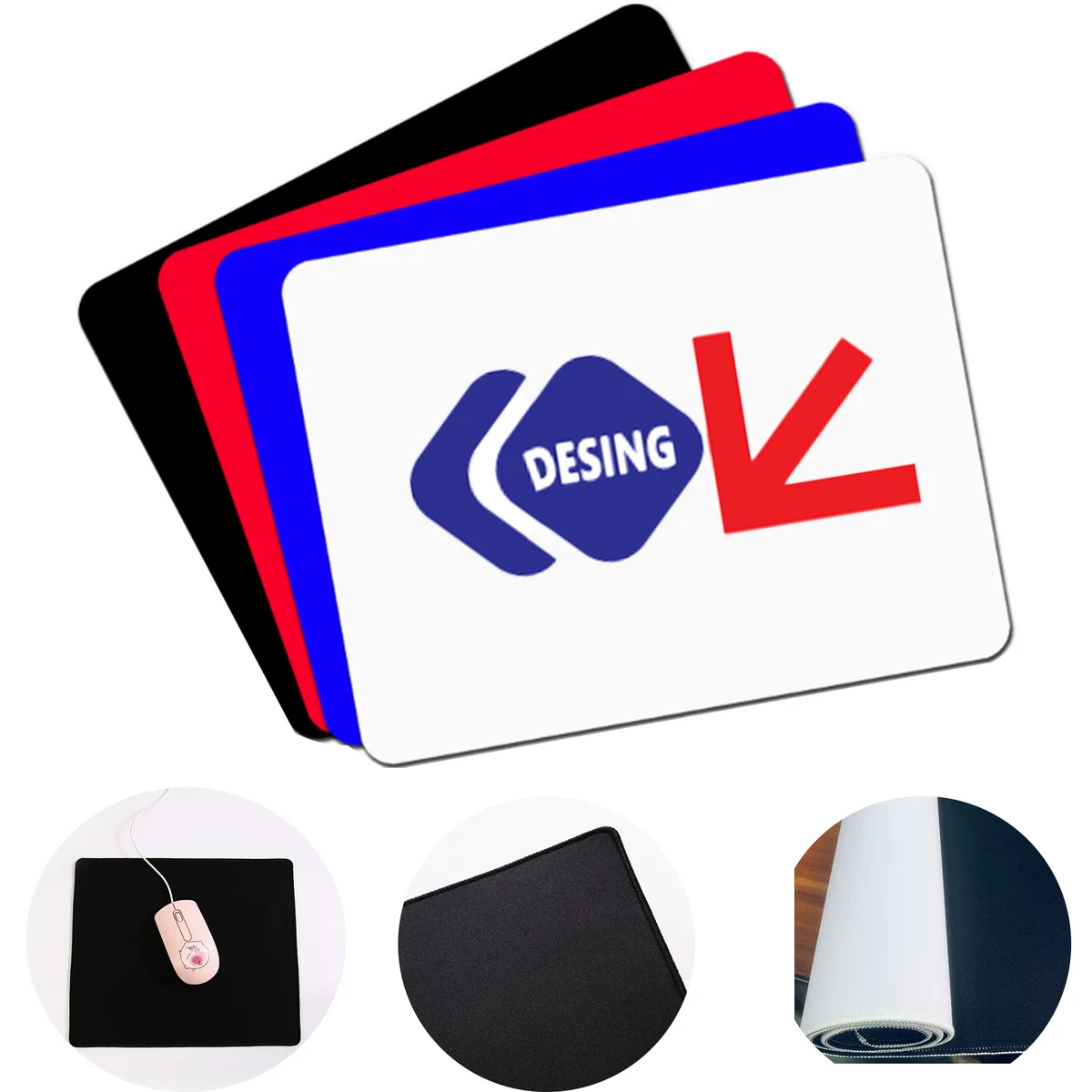 Washable Square Mouse Pad With Stitched Edge Premium Texture 1