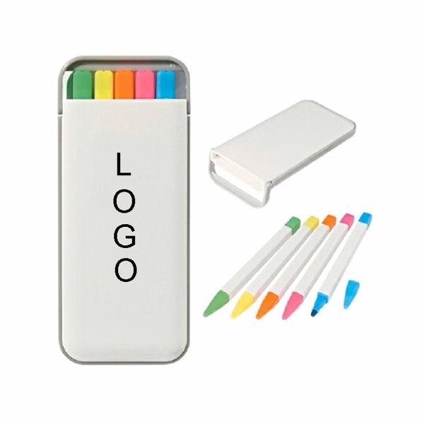 Fluorescent Pen 5 Pieces Highlighter Set