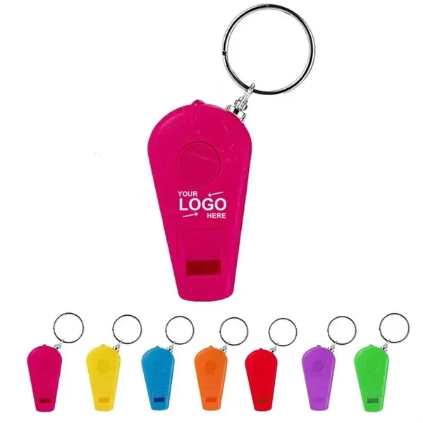 Custom Plastic LED Whistle Keychain With Emergency Light — Pocket Safety Tool 1