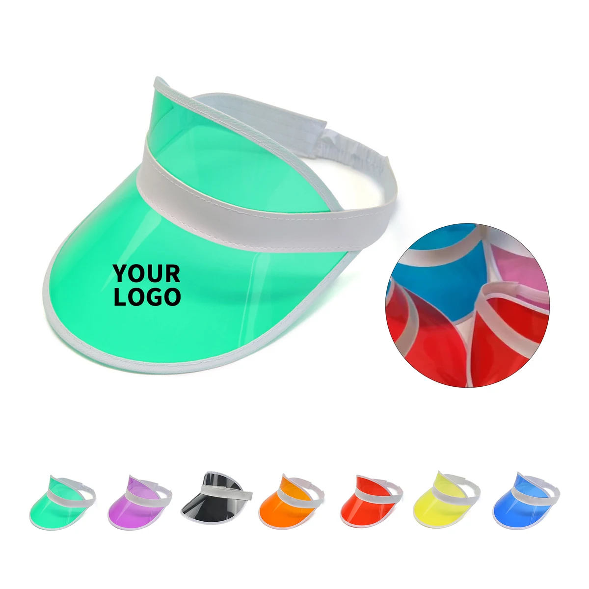 Plastic Clear UV Protection Sun Visor With Elastic Band 1