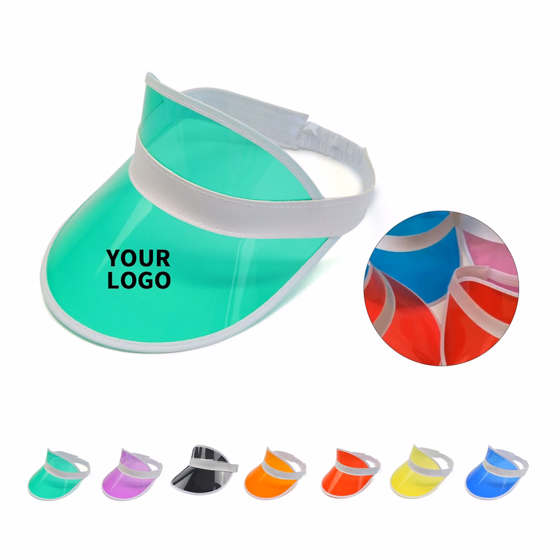 Plastic Clear UV Protection Sun Visor With Elastic Band