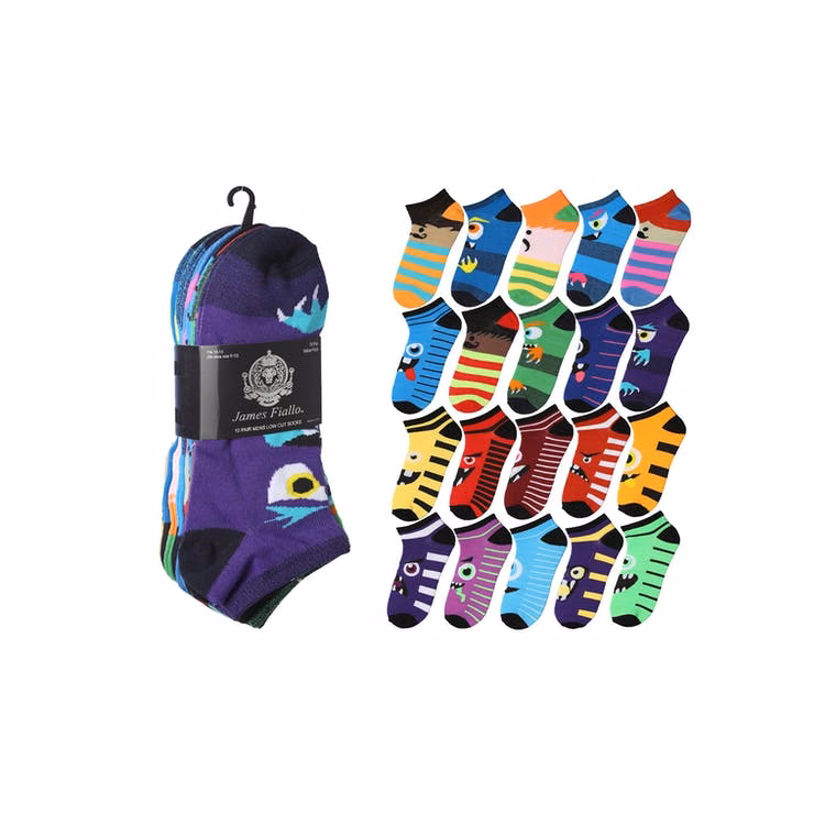 Men's Low-Cut Socks - Monsters Size 10-13 10 Pack